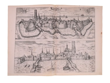 A C.1575 VIEW OF HARDERWIJK, THE NETHERLANDS, BRAUN & HOGENBURG, CIVITATES ORBIS TERRARUM