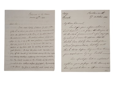 A PAIR OF BRITISH ROYAL NAVY ALS LETTERS, OCT 1831, LORD OF THE ADMIRALTY SIR JAMES GRAHAM AND REAR