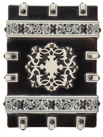 A COLONIAL ANGLO-INDIAN INLAID CARD CASE, 19 C.