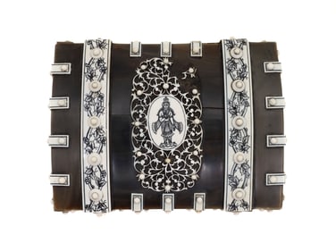 A COLONIAL ANGLO-INDIAN INLAID BOX, 19TH CEN.