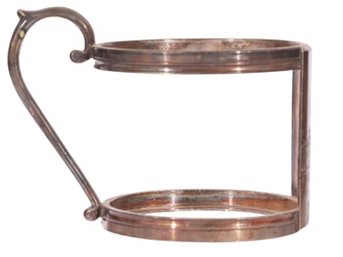 A RUSSIAN OPENWORK SILVER TEA GLASS HOLDER