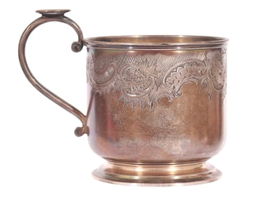 A RUSSIAN PARCEL-GILT SILVER TEA GLASS HOLDER