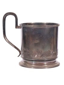 A RUSSIAN PARCEL-GILT SILVER TEA GLASS HOLDER, C. 1900