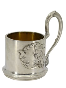 A RUSSIAN PARCEL GILT SILVER GLASSHOLDER, MOSCOW, CIRCA 1890S–1900S