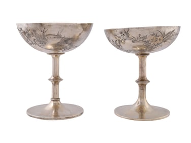 A PAIR OF RUSSIAN SILVER SORBET OR ICE CREAM CUPS, CA. 1900
