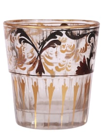 A RUSSIAN GILT AND PAINTED GLASS BEAKER, LATE 19TH CENTURY