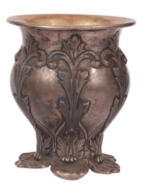 A SMALL RUSSIAN PARCEL-GILT SILVER BUD VASE BY SAZIKOV, 1840