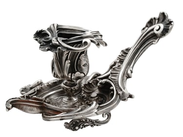 A RUSSIAN SILVER CANDLE HOLDER 88 PROOF, CA. 1900