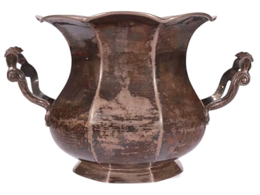 A RUSSIAN SILVER VASE WITH A MONOGRAM, 1865