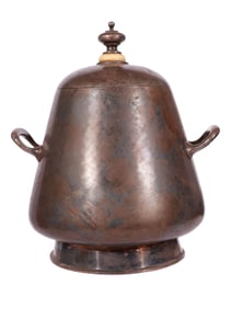 A RUSSIAN PARCEL-GILT SILVER SUGAR BOWL WITH BONE ACCENT, 1886 - 1908