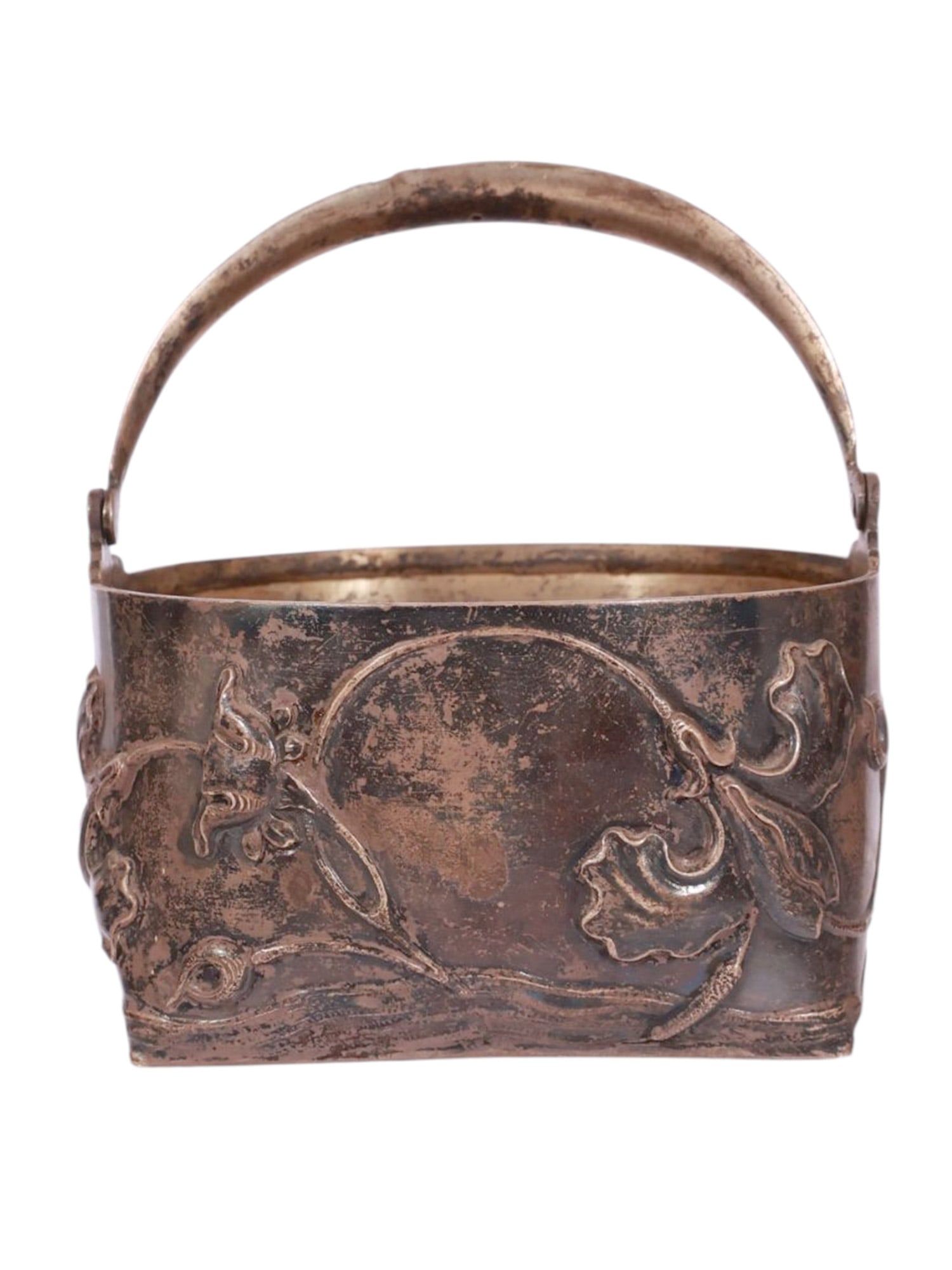 A RUSSIAN ART NOUVEAU PARCEL-GILT SILVER CANDY BASKET, C. 1900 (1 of 7)