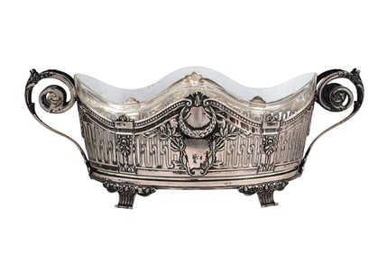A FRENCH LOUIS XVI STYLE SILVER JARDINIERE CENTERPIECE, 19TH CEN.