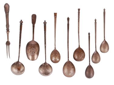 AN ASSORTMENT OF RUSSIAN PAN-SLAVIC STYLE CUTLERY