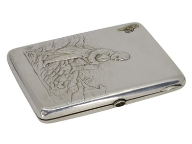 A RUSSIAN SILVER CIGARETTE CASE "NAPOLEON ON ELBA", CIRCA 1890