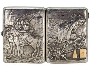 A RUSSIAN PARCEL GILT SILVER CIGARETTE CASE, 1923