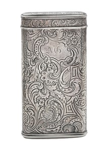 A RUSSIAN ENGRAVED SILVER CIGAR CASE (BOX) WITH MONOGRAM, 1843
