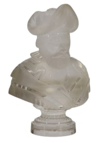 A CARVED ROCK CRYSTAL BUST SEAL OF A RENAISSANCE GENTLEMAN, 19TH CENTURY