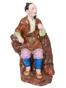 A RUSSIAN PORCELAIN FIGURE OF AN ASIAN MAN (CHINOISERIE TYPE)
