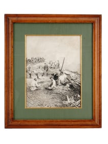 A PAVEL KOVALEVSKY (1843-1903) INK AND PENCIL DRAWING, RUSSIAN