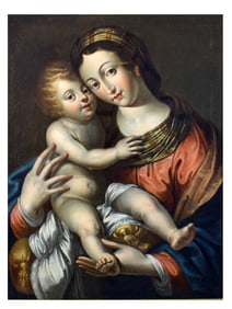 A TUSCAN MANNERIST PAINTER, EARLY 17TH CENTURY MADONNA AND CHILD, OIL ON CANVAS