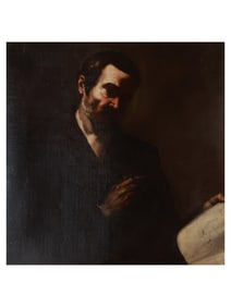 A OIL ON CANVAS PORTRAIT OF A MATHEMATICIAN ATTRIBUTED TO AGOSTINO SCILLA, CA. 1620