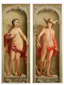 A PAIR OF OIL ON CANVAS PAINTINGS OF VENUS AND MERCURY, ATTR. BARTOLOMEO LITTERINI