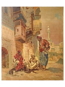 A PAUL KUJAL (ACTIVE EARLY 20TH CENTURY), STREET SCENE IN CAIRO, 1938