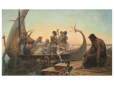 A CHARLES GLEYRE (SWISS, 1806–1874) "THE DEPARTURE OF THE POET," CIRCA 1850S