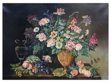 M. ROYDEN (EARLY 20TH CENTURY), STILL LIFE WITH BUTTERFLY