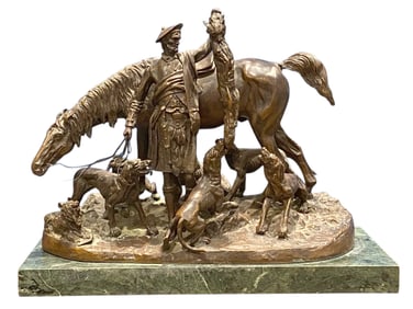 A BRONZE BY PIERRE-JULES MÊNE (FRENCH, 1810–1879), THE HUNTER