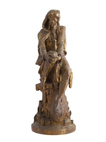 THE WANDERER, A SIGNED BRONZE BY EMILE HEBERT CA 1880S