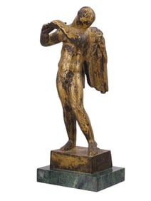 A CARL MILLES (1875–1955) BRONZE 'ANGEL', NC MUSEUM OF ART INVENTORY STICKERS