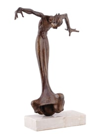 A MICHAEL SHACHAM, AMERICAN, LIMITED EDITION CAST BRONZE SCULPTURE, MAN AND DESTINY