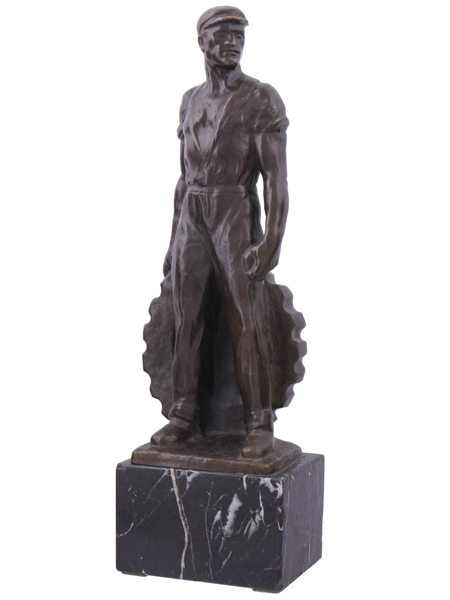 A BRONZE FIGURE OF A WORKER BY ERNST SEGER, GERMAN, CA. 1930 (1 of 8)