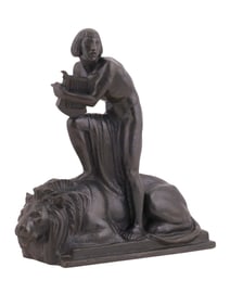 ERNST SEGER (1868-1939) BRONZE, DAVID AND A LION, C. 1920S