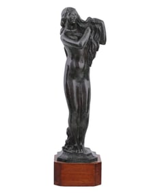 AN ABASTENIA ST LEGER EBERLE, AMERICAN, PATINATED BRONZE SCULPTURE "THE GOLDEN WEB"