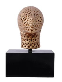 AN ALEXANDER NEY (B. 1939) GILT SCULPTURE 'COSMIC SPEAKER', 1990