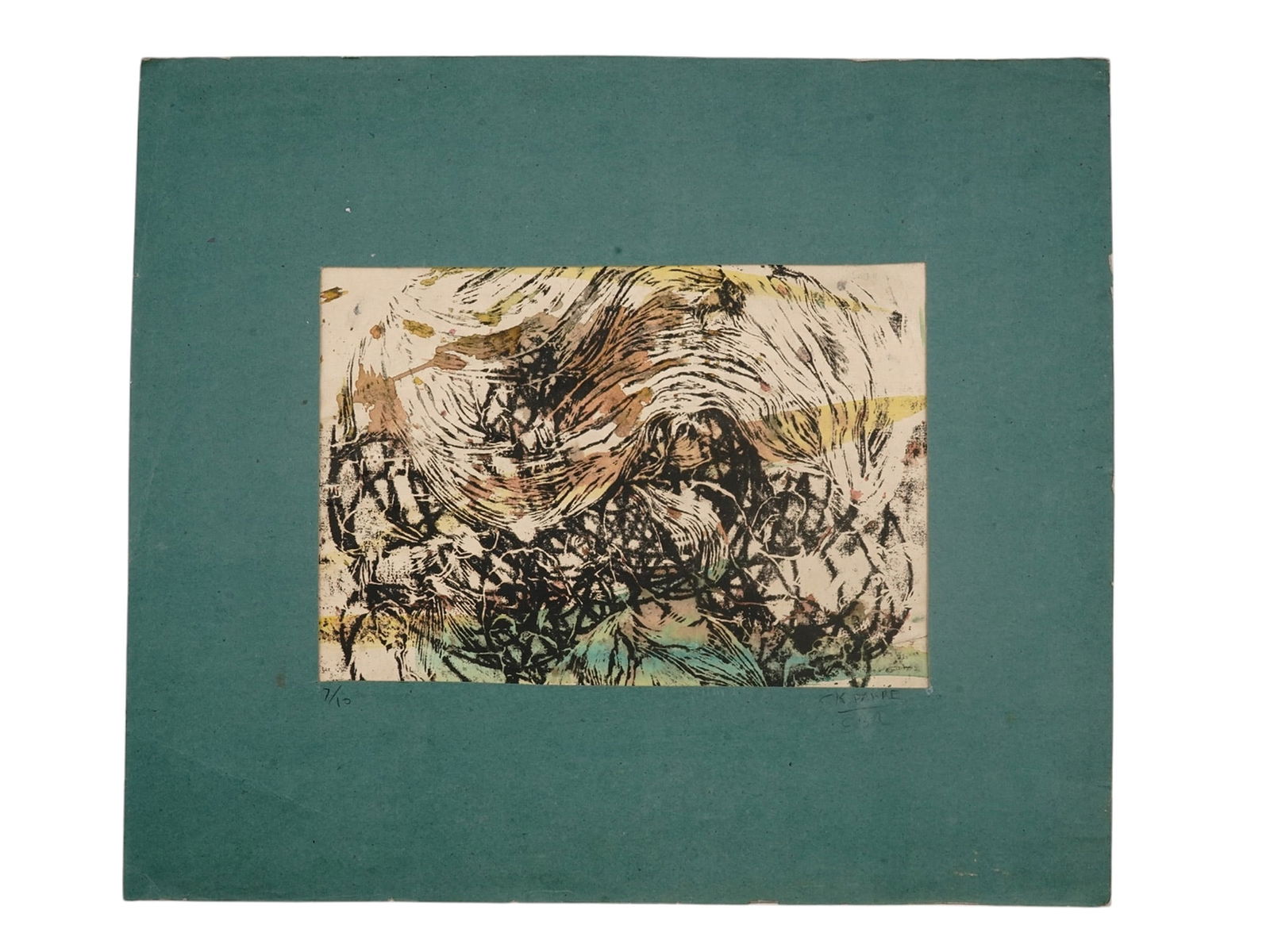 A SADANAND K. BAKRE SIGNED MODERN INDIAN LIMITED EDITION ETCHING ON PAPER ATTR (1 of 4)