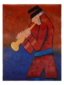 A KRISHEN KHANNA, INDIAN, OIL ON CANVAS PAINTING