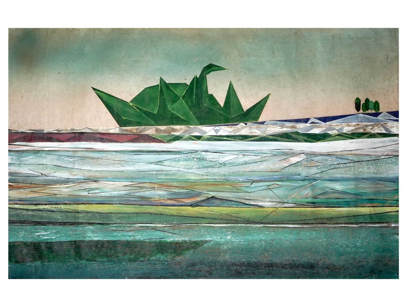 A JEHANGIR SABAVALA, INDIAN, OIL ON CANVAS PAINTING (1 of 5)