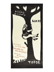 A ROLAND TOPOR (1938-1997), FRENCH, EXHIBITION POSTER, 1988