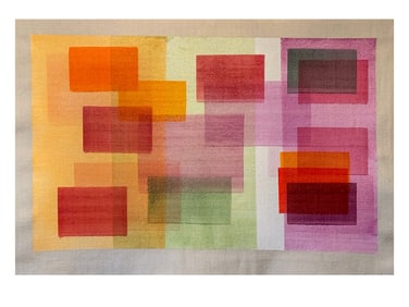 A NATHALIE LESAGE, FRENCH, OIL ON LINEN ABSTRACT PAINTING