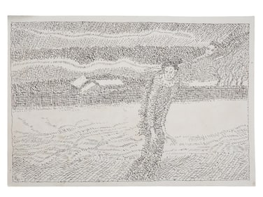 A BORIS SVESCHNIKOV "WINTER REFLECTION", 1997 SIGNED INK ON PAPER DRAWING