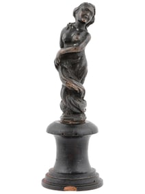 AN ITALIAN 19TH C. MERMAID OR NYMPH BRONZE FIGURINE