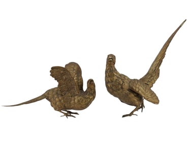 A PAIR OF VIENNA BRONZE FIGURES OF PHEASANTS, CA. 1900