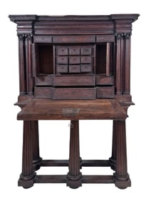 A 16TH CENTURY PALLADIAN RENAISSANCE WRITING CABINET, MONETARY CHEST