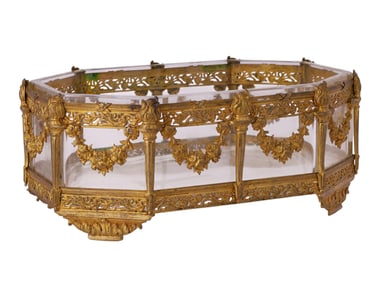 A FRENCH ORMOLU AND GLASS JARDINIÈRE, LATE 19TH CENTURY
