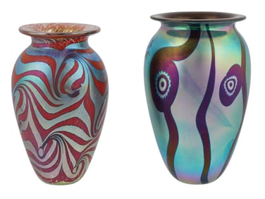 PAIR OF ART GLASS VASES BY ROBERT EICKHOLT, DATED 2007, UNITED STATES, 2007