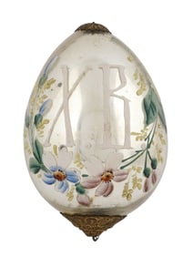 A RUSSIAN GLASS EASTER EGG, 19/20 CC.