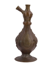A RARE 18TH CENTURY BUKHARA TOMBAK HOOKAH VASE IN MUGHAL STYLE
